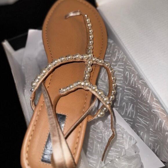 INC, Madigane Beige Sandals - Picture 1 of 7